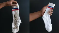 Přidejte 4 polévkové lžíce do 3 litrů vody a i ty nejstarší ponožky budou bělejší než sníh.